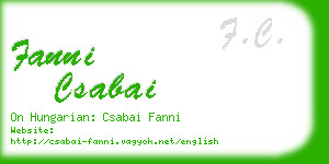 fanni csabai business card